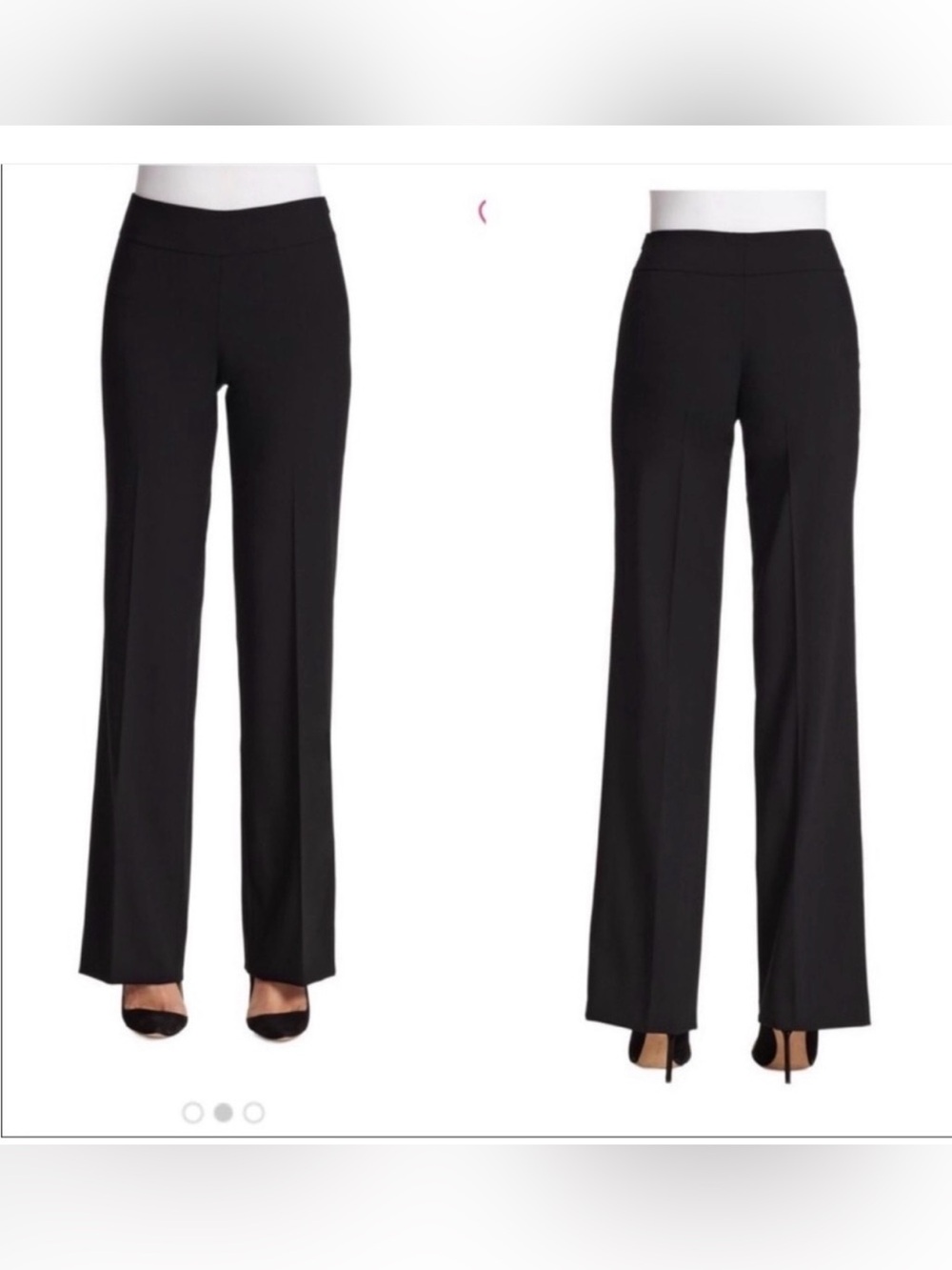Akris Punto Wool High Rise Flat Front Trousers Black Side Zip Pants Size 4 EUC